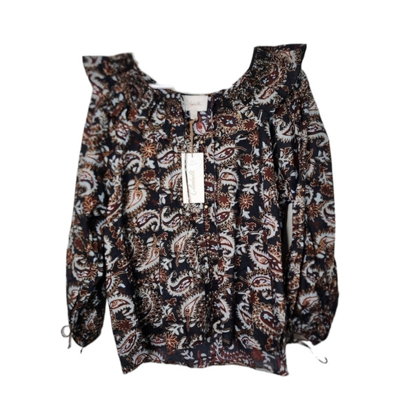 NWT Cleobella Jillian Blouse in Avalon Block Print Revolve size small - Picture 4 of 11